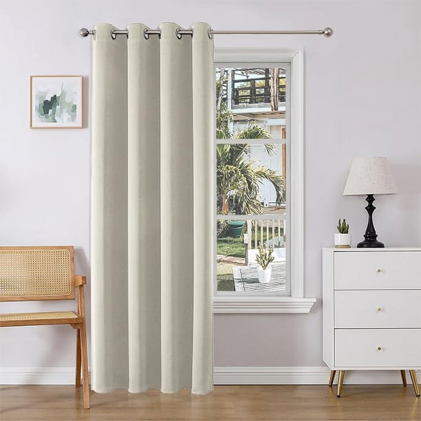 Cortina opaca Joydeco para puerta, 213 x 213 cm, color beige claro, 1 panel