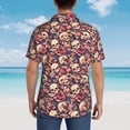 thumbnail image 4 of Honeii Skull rock record artist Print Men’s Hawaiian Shirt,Classic Button-Down Short Sleeve Shirt, for Beach, Vacation, and Outdoor Activities,Medium, 4 of 7