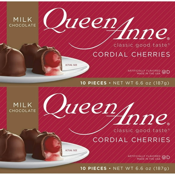 Queen Anne Milk Chocolate Cordial Cherries, 6.6 oz Box, 20 Pieces