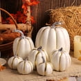 thumbnail image 2 of 7Pcs Artificial Pumpkins Fall Decoration Assorted Faux Pumpkin Cute Foam Pumpkins for Home Outside Halloween Decorating (Golden White), 2 of 2