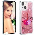 thumbnail image 3 of Case for iPhone 16 Pro Max, iPhone 16 Pro Max Case Cute Pink Glitter Luxury Sparkle Liquid for Girls Women Quicksand Clear Soft TPU Protective Cover for iPhone 16 Pro Max 6.9" Wink Unicorn, 3 of 5