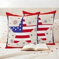 thumbnail image 3 of Independence Day Pillow Covers 2 Pack Flag Day Retro Blue Red Star Fireworks Stripes Pillowcase Waterproof Outdoor Throw Pillow Cover for Patio Garden Square Cushion 24”x24”, 3 of 9
