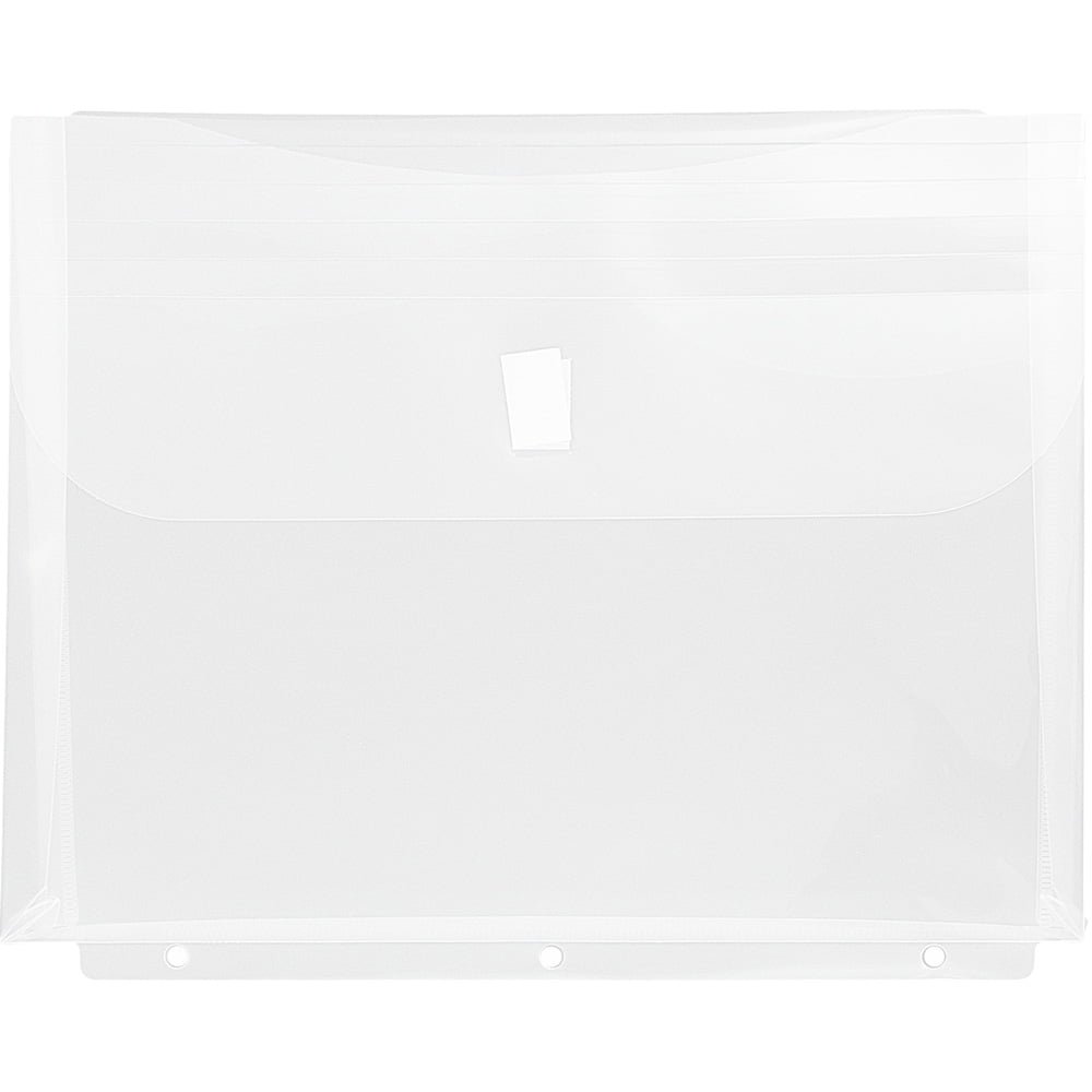 JAM Paper Plastic 3, Hole Envelopes, 8.6x11.5x1, 12/Pack, Assorted, 1 Inch Expansion