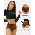 thumbnail image 5 of INNERSY Women's Cotton High Waisted Briefs 5-Pack Postpartum Full Coverage Underwear(XL,Light Brown), 5 of 9