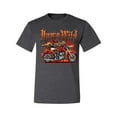 thumbnail image 2 of Wild Bobby, Wild Hawg Bike Motorcycle Flaming Cars and Trucks Men's Graphic T-Shirt, Heather Black, Small, 2 of 3