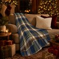 thumbnail image 3 of Autumn Plaid Pumpkin Display, Festive autumn celebration Scene, Warm Flannel Blanket for Living Room and Family Room with Detailed Artwork, Art Lovers autumn celebration Gift, Festive Home Decor, 3 of 9