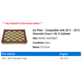 thumbnail image 2 of Air Filter - Compatible with 2011 - 2015 Chevy Cruze 1.8L 4-Cylinder 2012 2013 2014, 2 of 2