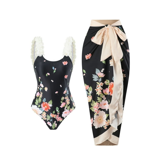 Daisyyozoid Swimsuits for Women Clearance Halter Split Three-piece Printed Swimsuit