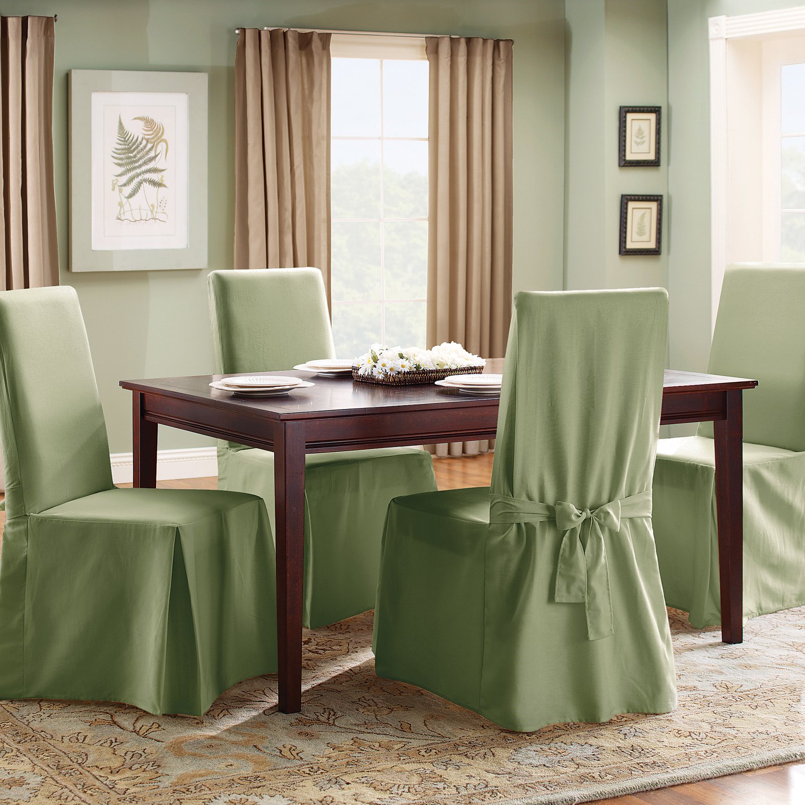 green dining room chair covers