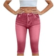 thumbnail image 2 of Stamzod Capri Leggings for Women High Waisted Printed Yoga Capris Casual Stretchy Gym Workout Leggings Watermelon Red-2 L, 2 of 6