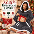 thumbnail image 6 of LuckyApr Wearable Blanket,Hoodie Blanket Oversized Sherpa Blanket for Adult(Dark Gray), 6 of 8