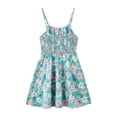 thumbnail image 5 of Sleeveless Summer Dresses Girls Spaghetti Strap Floral Vacation Tiered Dresses Casual Going Out Beach Outfits Green, 10 Years, 5 of 6