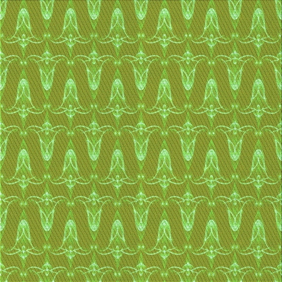 Ahgly Company Indoor Square Patterned Hummingbird Green Area Rugs, 6' Square