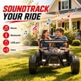 thumbnail image 5 of iRerts 36V Powered Ride on Toys for Big Kids, 2 Seater Ride on Cars with Metal Frame, Bluetooth Music, 4 Wheels Suspension, Electric Ride on Vehicles for Boys Girls, Black, 5 of 8