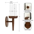 thumbnail image 6 of Kate and Laurel Shae Transitional Wooden Wall Sconce, 5 x 5 x 13, Walnut Brown, Modern Candle Holder with Removable Glass Cylinder for Flameless Pillar Candles in Bedroom or Entryway, 6 of 11