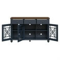 thumbnail image 3 of LIVILAND 55" Vintage Style Buffet Sideboard Cabinet w/ Drawers - Navy, 3 of 8
