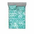 thumbnail image 2 of Ambesonne Ocean Fitted Sheet & Pillow Sham Set, Swirled Spiral Sea Waves, Twinxl, Aqua, 2 of 3
