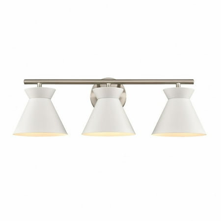

3 Light Vanity Light Fixture in Coastal Style-8 inches Tall and 25 inches Wide-Brushed Nickel Finish Bailey Street Home 2499-Bel-4965858