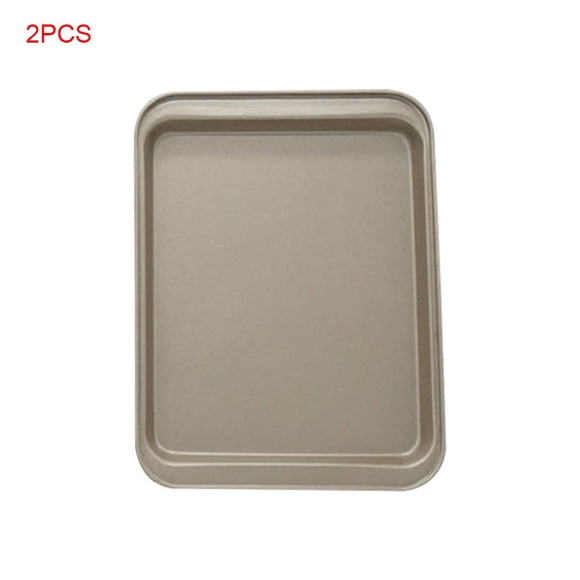 2 PCS Rectangle Baking Pan Cookie Biscuit Pastry Stainless Steel Baking Oven Tray Non-stick Coating