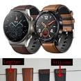 thumbnail image 2 of Correa de reloj de 22mm, correa de cuero genuino para Huawei GT 2 GT2 Pro, reemplazo de correa de reloj Honor Magic 1 2 46mm, correa de reloj para hombre Tan Jianjun unisex, 2 of 2