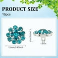 thumbnail image 2 of 1Set 16 PCS Rhinestone Buttons 0.5 inch in Diameter Clear Crystal Round Buttons with 1.4mm Hole Silver Brass Shank Rhinestone Buttons for Garment Flower Rhinestone Button for Clothes Decor, 2 of 9