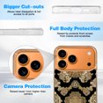 thumbnail image 6 of Case For Apple iPhone Air / 17 Pro / 17 Pro Max Series Case, Slim Thin Transparent Flexible Clear TPU Shockproof Phone Case For iPhone 17 Series, White Gold Retro Chinese Pattern, 6 of 6