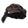 thumbnail image 2 of Mgmyaa Men Renaissance Beret Hat with Feather Decoration Medieval Flat Top Costume Cap Soft Style Vintage Role Play Headwear by Mgmyaa, 2 of 9