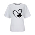 thumbnail image 4 of Pxiakgy Vente Chaude! T-Shirt Trèfle de la Saint-Patrick pour Femmes Chanceux Irlandais Manches Courtes T-Shirt Graphique Trèfle Mode Décontractée Imprimé Amour Col Rond Manches Courtes T-Shirt, 4 of 4