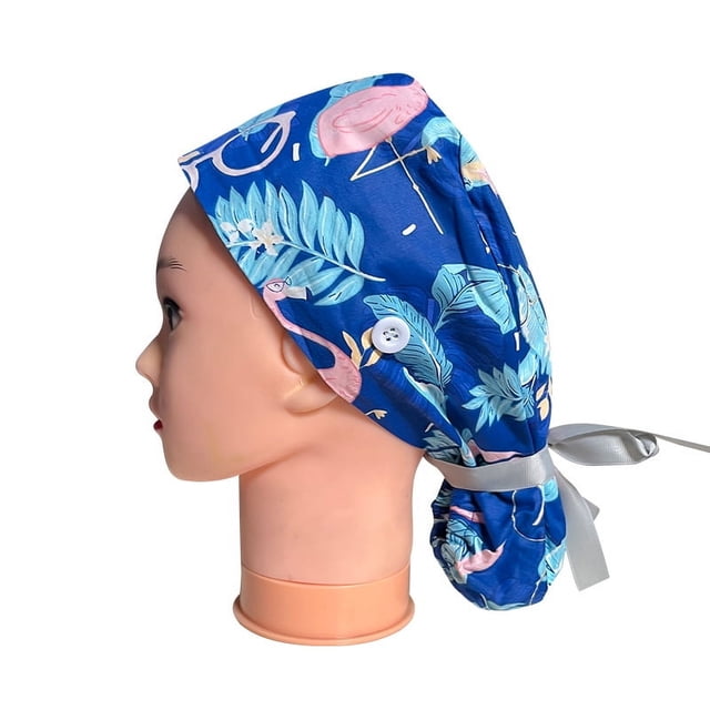 Gorro de pelo largo, gorro quirúrgico, gorro de trabajo estampado de algodón, pañuelo para la cabeza, pañuelos de mujer, gorro sanitario de médico
