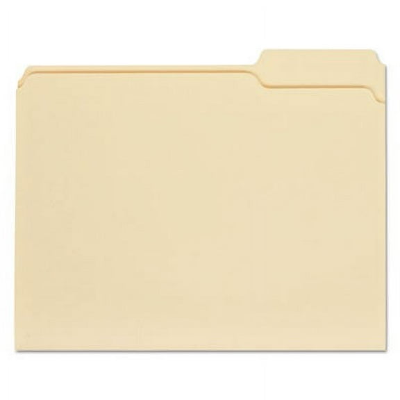 Universal UNV12123 Top Tab Manila File Folders, 1/3-Cut Tabs, Right Position, Letter Size, 11 pt. Manila, 100/Box