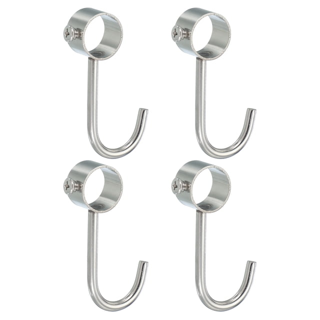 Ganchos para barra de armario Uxcell de acero inoxidable para tubos de tensión de armario para manejar ropa, cocina, taller, exterior 0.75"