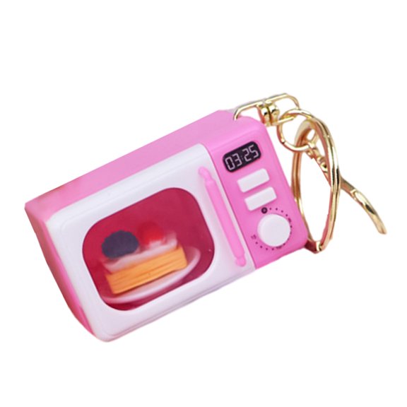 lixuesong Creative Microwave Keychain Interactive Children's Toy with LED Light Sound Effects Gold Lobster Clasp for Kids Adults