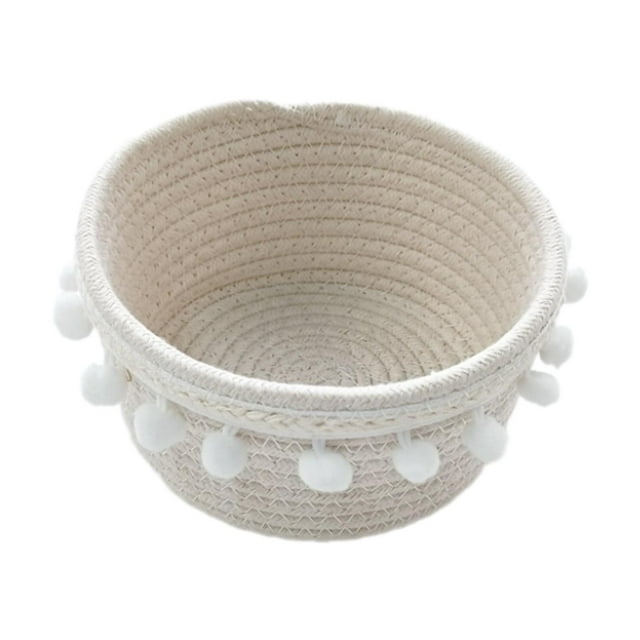 Canasta de almacenamiento tejida a mano Cesta de almacenamiento redonda Regalos de cumpleaños Cesta de picnic de múltiples canastas de bocadillos para 17cmx9cm