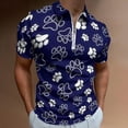 thumbnail image 2 of Blue And White Dog Paws on Dark Blue Background Men Zipper T-shirt Summer Casual Short Sleeve T-shirt Top, 2 of 7