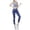 Blue, variant on Bibifish Womens Yoga Sets 2Pcs Color Block Tank & Leggings Soft Stretch Breathable Yoga Gym Running Fitness Daily Trendy Activewear Sets