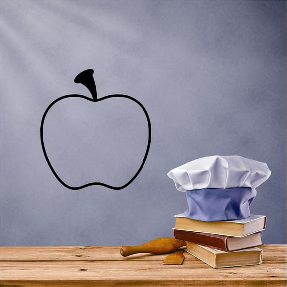 Custom Wall Decal Sticker : Apple Fruit With Leaf Vinyl Mural 20x20"