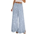 thumbnail image 6 of kaondbfi Dress Pants Women Petite High Waisted Wide Leg Summer Beach Vacation Women's Pants Casual Trousers, 6 of 8