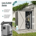thumbnail image 4 of 4x8 FT Outdoor Storage Shed Side, Metal Garden Shed with Lockable Hinged Door, Lean to Shed with 6 Air Vents, Outside Tool Shed with Sloped Roof, Waterproof Storage Building for Backyard, Patio, 4 of 8