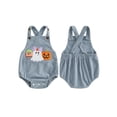 thumbnail image 5 of RUINIXCW Baby Halloween Cosplsy Overalls Pumpkin Ghost Letter Embroidery Sleeveless Romper Jumpsuit Suspender Pants for Toddler, 5 of 9