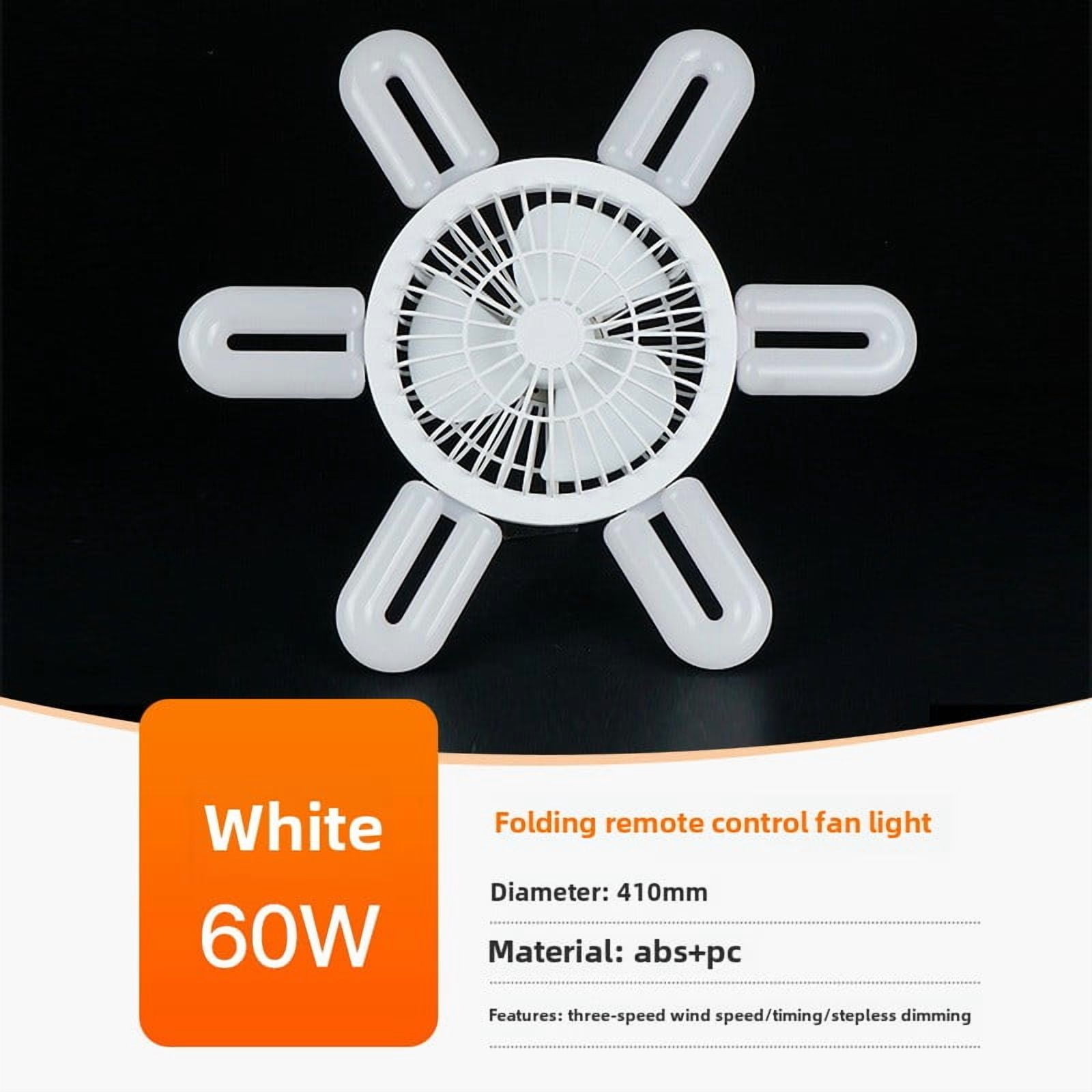 LETOUR 6000 Lumen Fan Lamp 2-in-1 Ceiling Light & Fan with 3 Adjustable Speed Timer Function with Remote Control, Energy-Saving, 18dB Quiet, Eye Protection No Flicker, E26/27 Socket