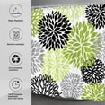 thumbnail image 2 of Dahlia Flower Shower Curtain, Floral Bathroom Decor, Waterproof Polyester Fabric Sage Green Black Grey Set, with 12 Hooks 72 x 72 Inches, 2 of 6