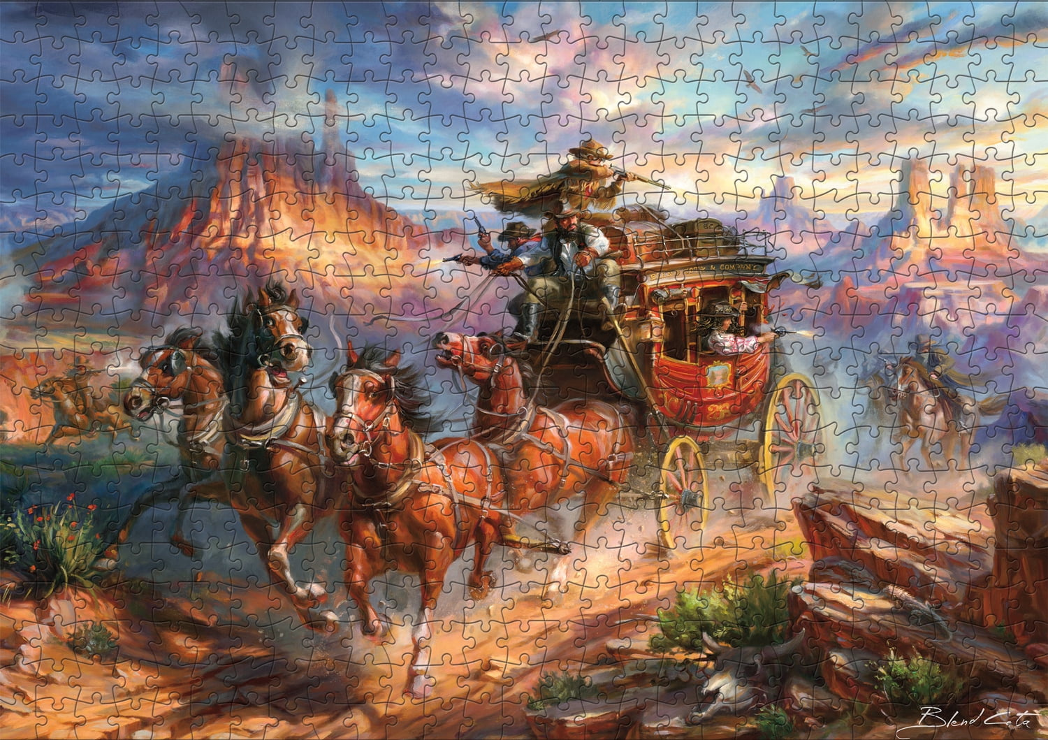 Buffalo Games Wild Wild West 500-Piece Interlocking Jigsaw Puzzles for Adults Ages 14+