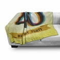 thumbnail image 3 of 40th Birthday Soft Flannel Fleece Throw Blanket, Vintage Style Graphic Banner Party Invitation Theme Optical Striped Design, Cozy Plush for Indoor and Outdoor Use, 60" x 80", Multicolor, by Ambesonne, 3 of 6