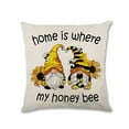 thumbnail image 2 of Spring Summer Honey Bee Kind Decorative Throw Pillow Covers 18 x 18, Yellow Bumble Bee Sweet As Can Bee Our Guest Outdoor Pillowcase, Buffalo Plaid Farmhouse Cushion Case Home Decor, 2 of 6
