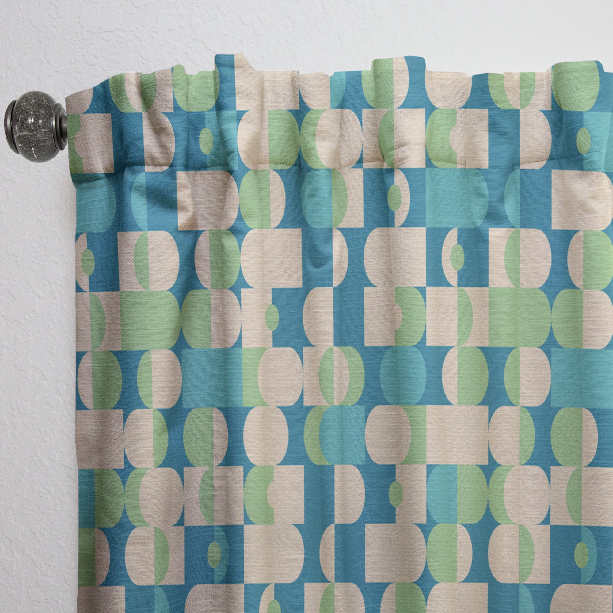 Designart 'Abstract Retro Pattern I' Mid-Century Modern Curtain Panel