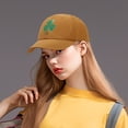 thumbnail image 4 of GDREDA Beach Hats Three Leaves Pattern Baseball Cap Tongue Outdoor Sun Hat，Brown, 4 of 4