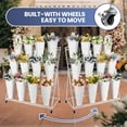 thumbnail image 4 of Muweixin 3-Tier White Metal Flower Display Rack with 12 Round White Buckets, Rolling Floral Stand with Wheels for Florist Shop, Patio, Wedding & Event Decor, 4 of 8