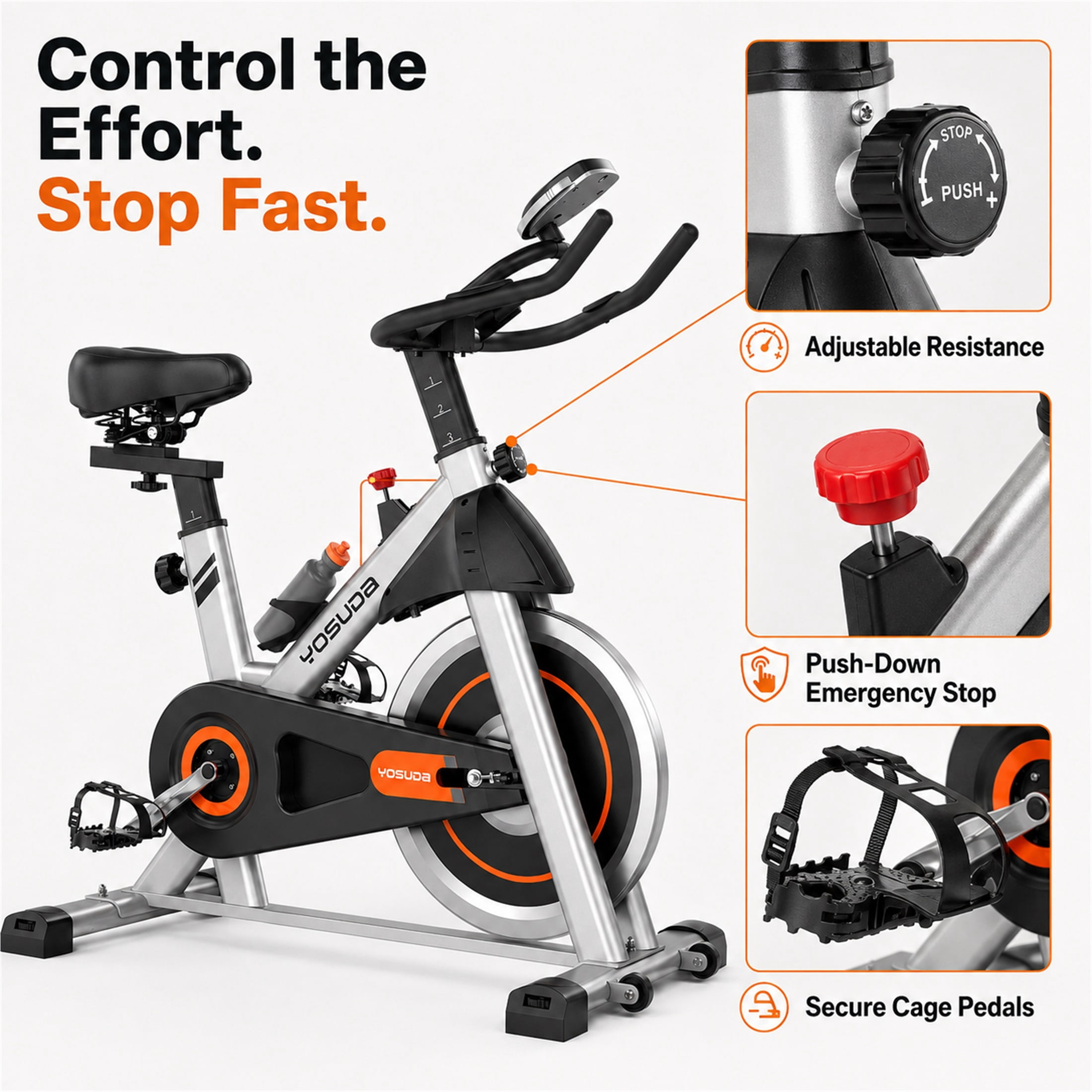 YOSUDA Exercise Bike for Home, Quiet Indoor Cycling Bike, 300 lb Capacity