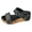 Dark Gray, variant on Platform Sandals for Women Open Toe Cork Wedges Retro Studded Double Band Antislip Slides Slip on Dress Shoes Black Size 9.5