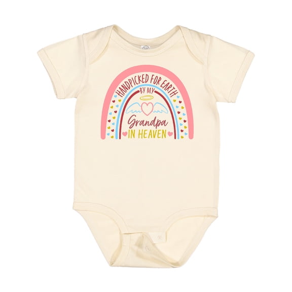 Inktastic Handpicked for Earth by My Grandpa in Heaven Rainbow Boys or Girls Baby Bodysuit